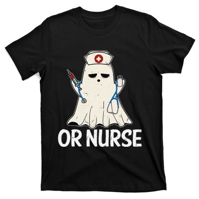 Spooky Or Nurse Boo Ghost Halloween Nurse Crubs T-Shirt