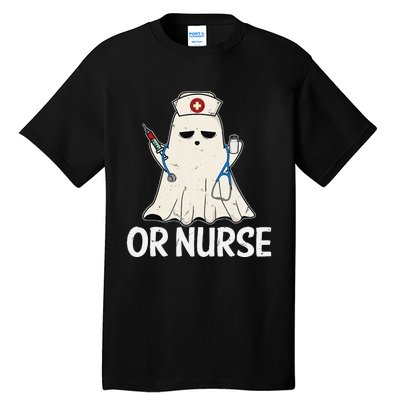 Spooky Or Nurse Boo Ghost Halloween Nurse Crubs Tall T-Shirt