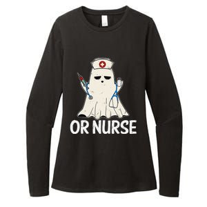 Spooky Or Nurse Boo Ghost Halloween Nurse Crubs Womens CVC Long Sleeve Shirt