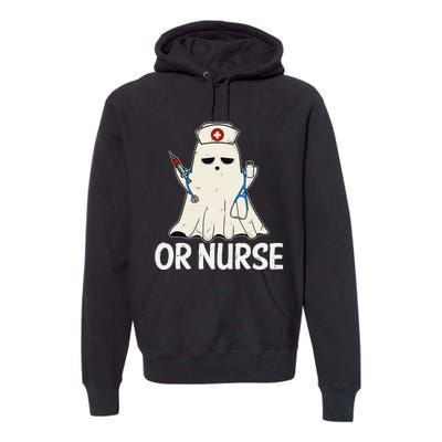 Spooky Or Nurse Boo Ghost Halloween Nurse Crubs Premium Hoodie