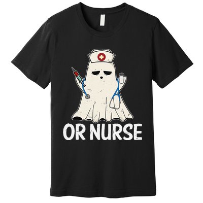 Spooky Or Nurse Boo Ghost Halloween Nurse Crubs Premium T-Shirt