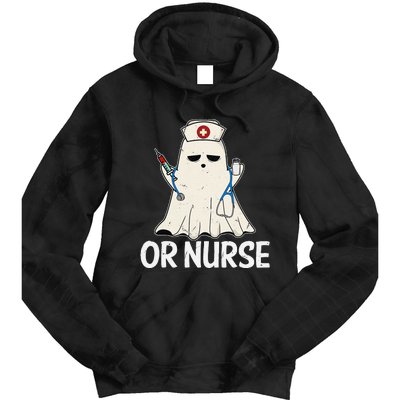 Spooky Or Nurse Boo Ghost Halloween Nurse Crubs Tie Dye Hoodie