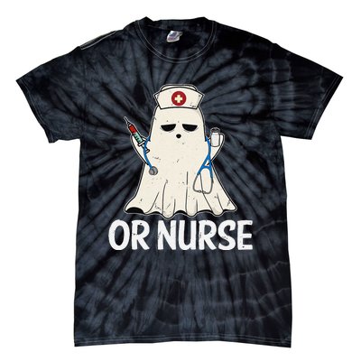 Spooky Or Nurse Boo Ghost Halloween Nurse Crubs Tie-Dye T-Shirt