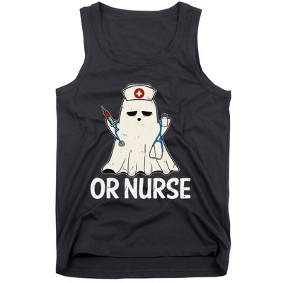 Spooky Or Nurse Boo Ghost Halloween Nurse Crubs Tank Top