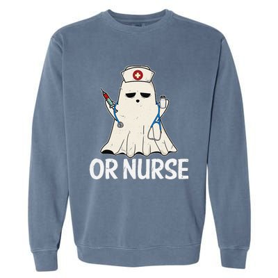 Spooky Or Nurse Boo Ghost Halloween Nurse Crubs Garment-Dyed Sweatshirt