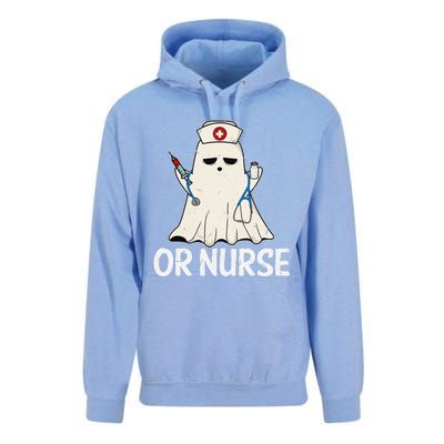 Spooky Or Nurse Boo Ghost Halloween Nurse Crubs Unisex Surf Hoodie