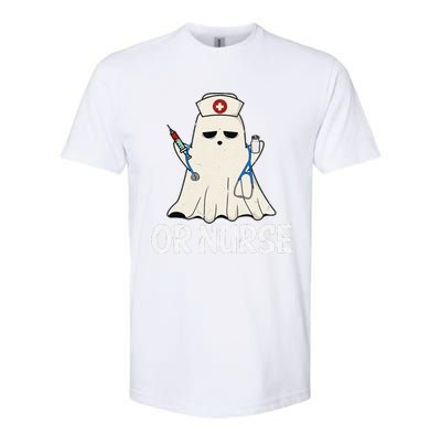 Spooky Or Nurse Boo Ghost Halloween Nurse Crubs Softstyle® CVC T-Shirt