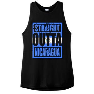 Straight Outta Nicaragua Ladies PosiCharge Tri-Blend Wicking Tank