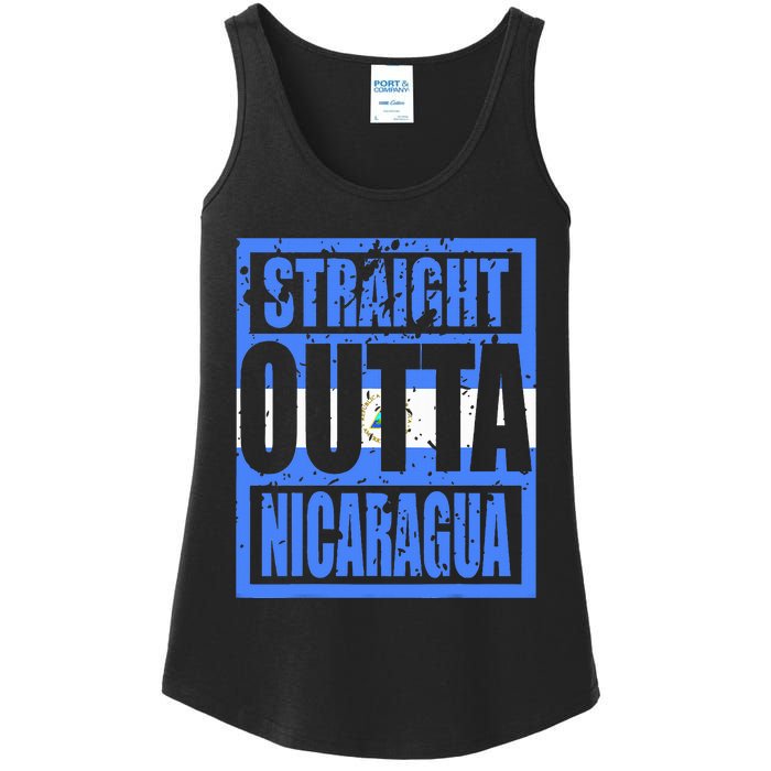 Straight Outta Nicaragua Ladies Essential Tank