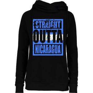 Straight Outta Nicaragua Womens Funnel Neck Pullover Hood