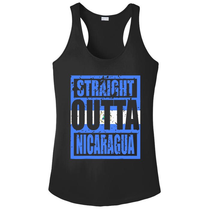 Straight Outta Nicaragua Ladies PosiCharge Competitor Racerback Tank