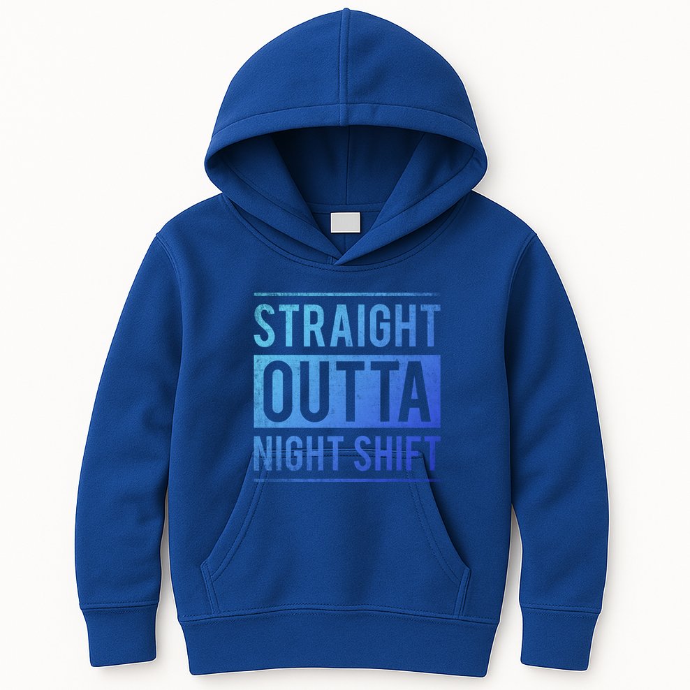 Straight Outta Night Shift Nurse Gift Kids Hoodie