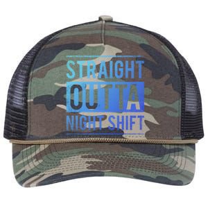 Straight Outta Night Shift Nurse Gift Retro Rope Trucker Hat Cap