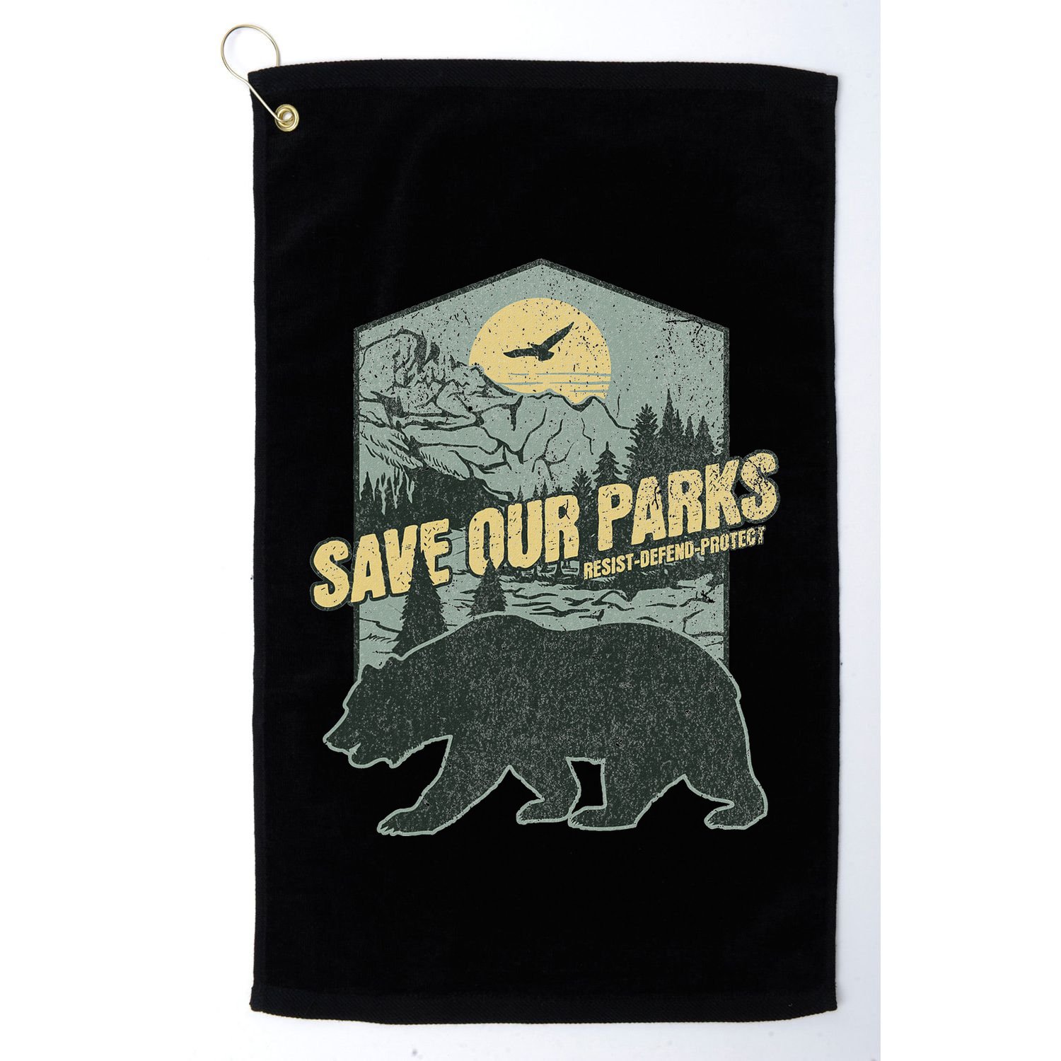 Save Our National Parks Resist Bear Anti Trump Golf Towel