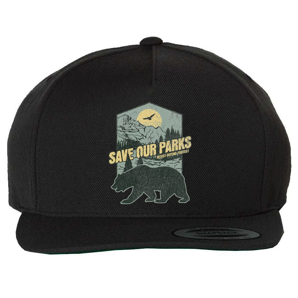 Save Our National Parks Resist Bear Anti Trump Wool Snapback Cap
