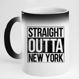 Straight Outta New York Gift 11oz Black Color Changing Mug