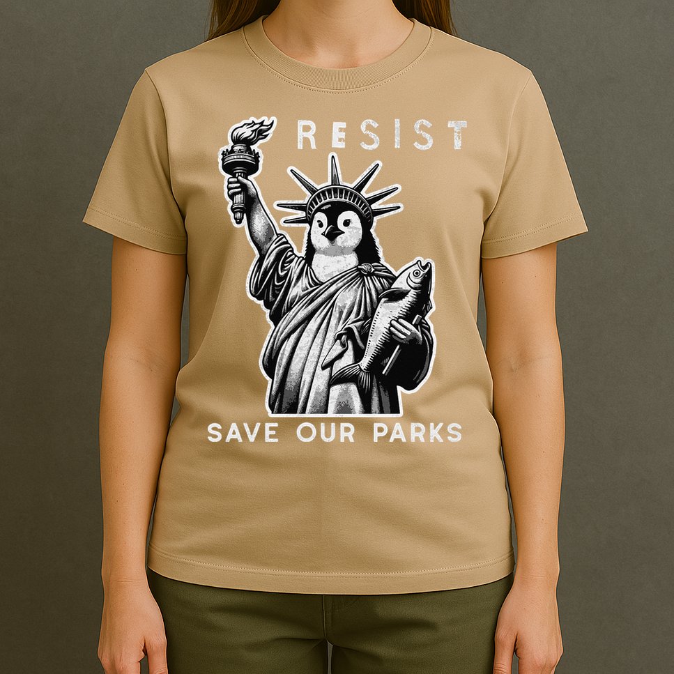 Save Our National Parks Penguin Statue Of Liberty Resist T-Shirt