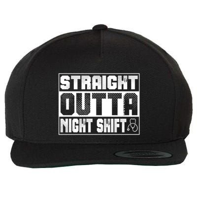 Straight Outta Night Shift Funny Nurse Rn Gift Wool Snapback Cap