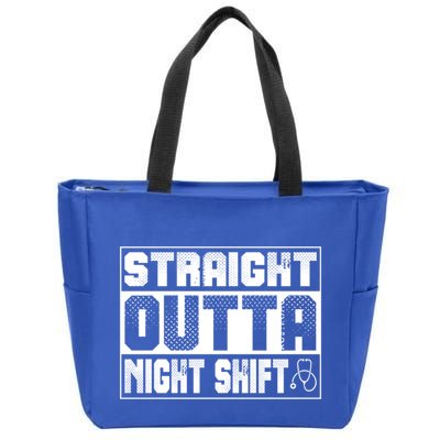 Straight Outta Night Shift Funny Nurse Rn Gift Zip Tote Bag