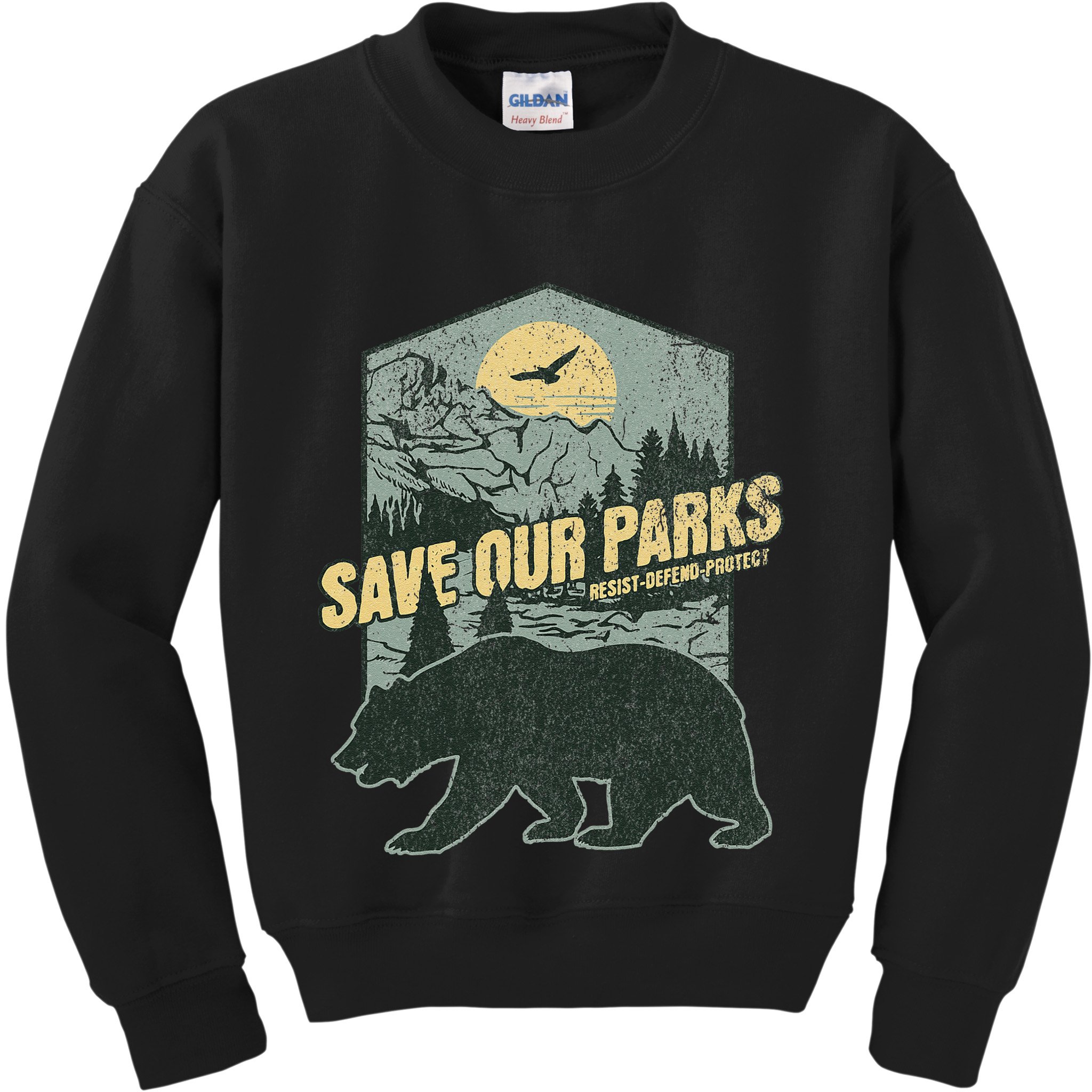 Save Our National Parks Resist Bear Anti Trump Alt Us Parks Gift Kids Sweatshirt