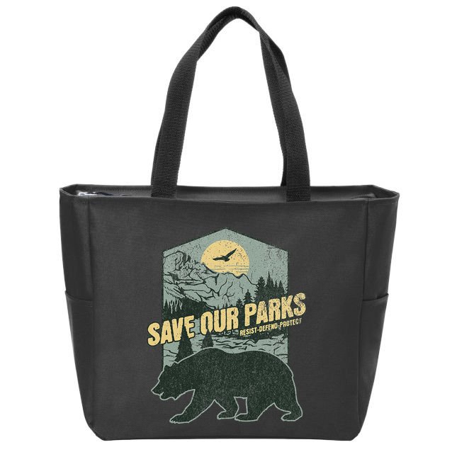 Save Our National Parks Resist Bear Anti Trump Alt Us Parks Gift Zip Tote Bag