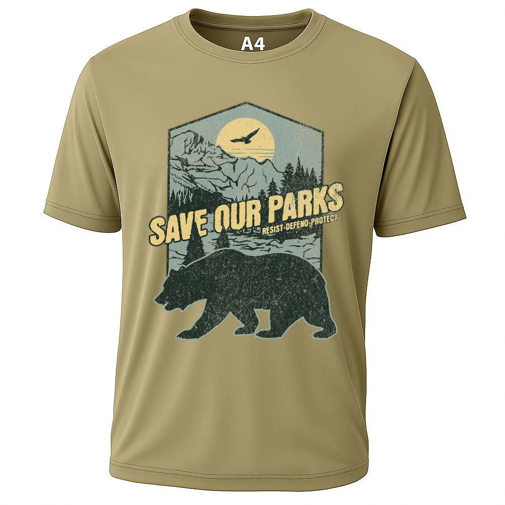 Save Our National Parks Resist Bear Anti Trump Alt Us Parks Gift Cooling Performance Crew T-Shirt