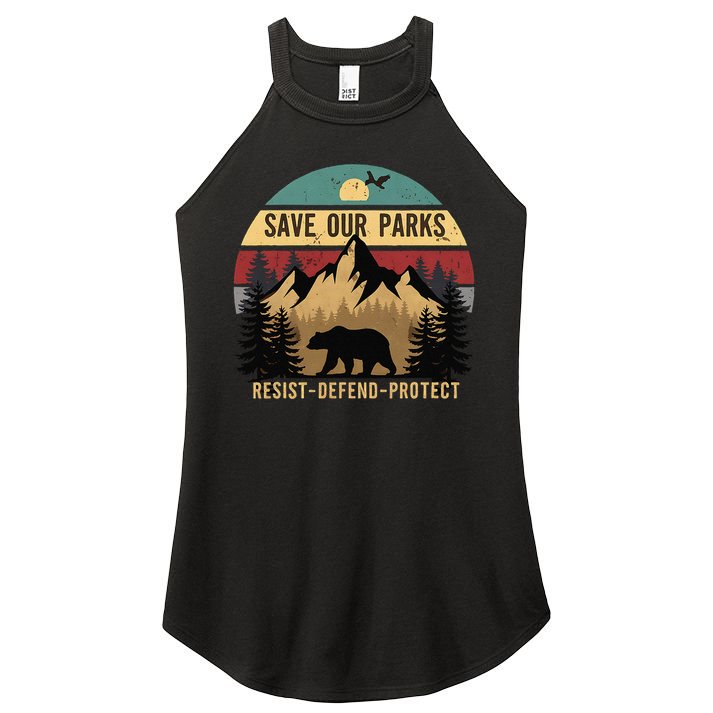 Save Our National Parks Parks Over Profits Bear Women's Perfect Tri Rocker Tank