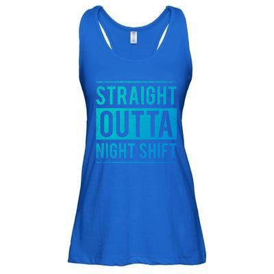 Straight Outta Night Shift Nurse Gift Ladies Essential Flowy Tank