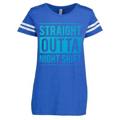 Straight Outta Night Shift Nurse Gift Enza Ladies Jersey Football T-Shirt