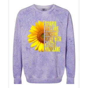 Scorpio October November Birthday Sunflower Queen Gift Colorblast Crewneck Sweatshirt