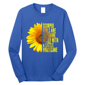 Scorpio October November Birthday Sunflower Queen Gift Long Sleeve Shirt