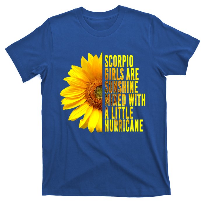 Scorpio October November Birthday Sunflower Queen Gift T-Shirt