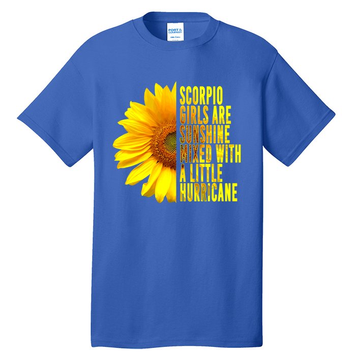 Scorpio October November Birthday Sunflower Queen Gift Tall T-Shirt