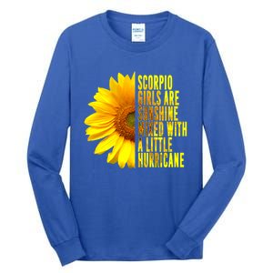 Scorpio October November Birthday Sunflower Queen Gift Tall Long Sleeve T-Shirt