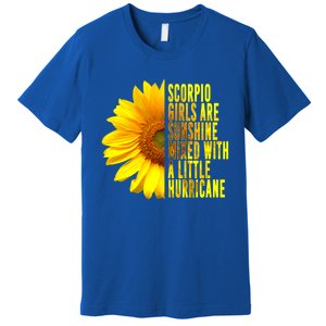 Scorpio October November Birthday Sunflower Queen Gift Premium T-Shirt