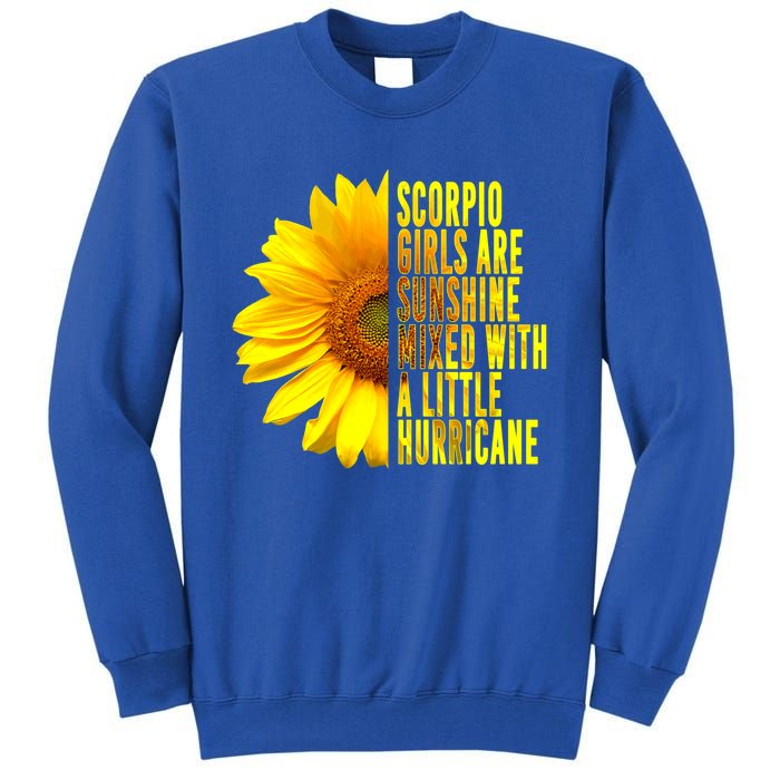 Scorpio October November Birthday Sunflower Queen Gift Tall Sweatshirt