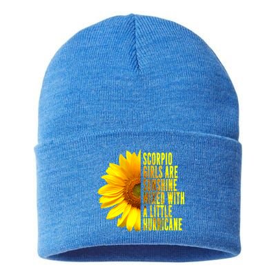 Scorpio October November Birthday Sunflower Queen Gift Sustainable Knit Beanie