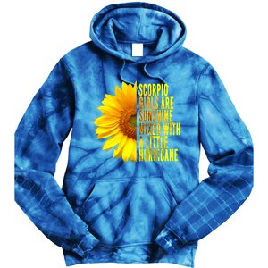 Scorpio October November Birthday Sunflower Queen Gift Tie Dye Hoodie