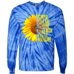 Scorpio October November Birthday Sunflower Queen Gift Tie-Dye Long Sleeve Shirt