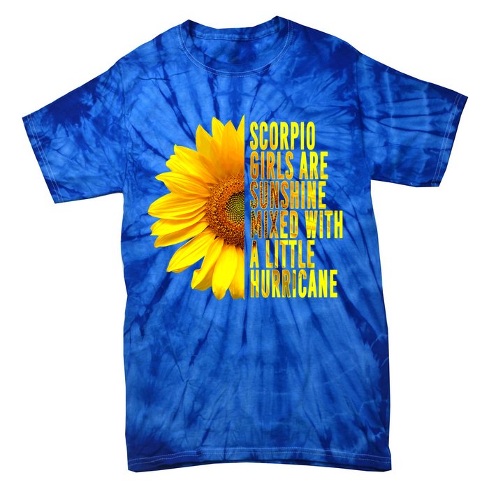 Scorpio October November Birthday Sunflower Queen Gift Tie-Dye T-Shirt