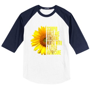 Scorpio October November Birthday Sunflower Queen Gift Baseball Sleeve Shirt