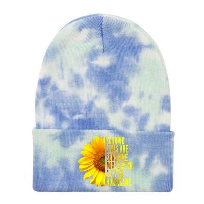 Scorpio October November Birthday Sunflower Queen Gift Tie Dye 12in Knit Beanie