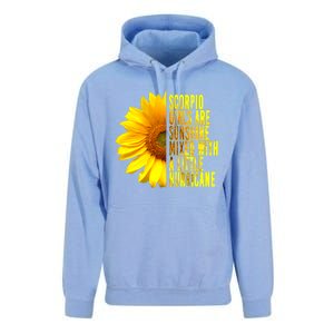 Scorpio October November Birthday Sunflower Queen Gift Unisex Surf Hoodie