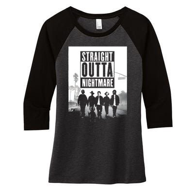 Straight Outta Nightmare Women's Tri-Blend 3/4-Sleeve Raglan Shirt