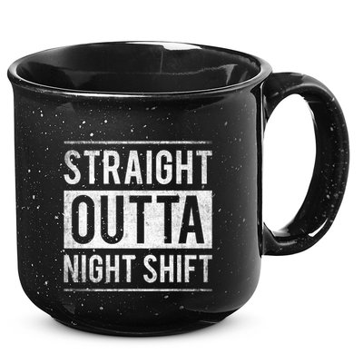 Straight Outta Night Shift Nurse Gift 15oz Campfire Ceramic Mug