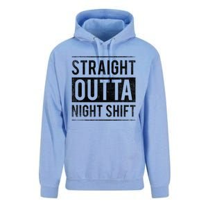 Straight Outta Night Shift Nurse Gift Unisex Surf Hoodie