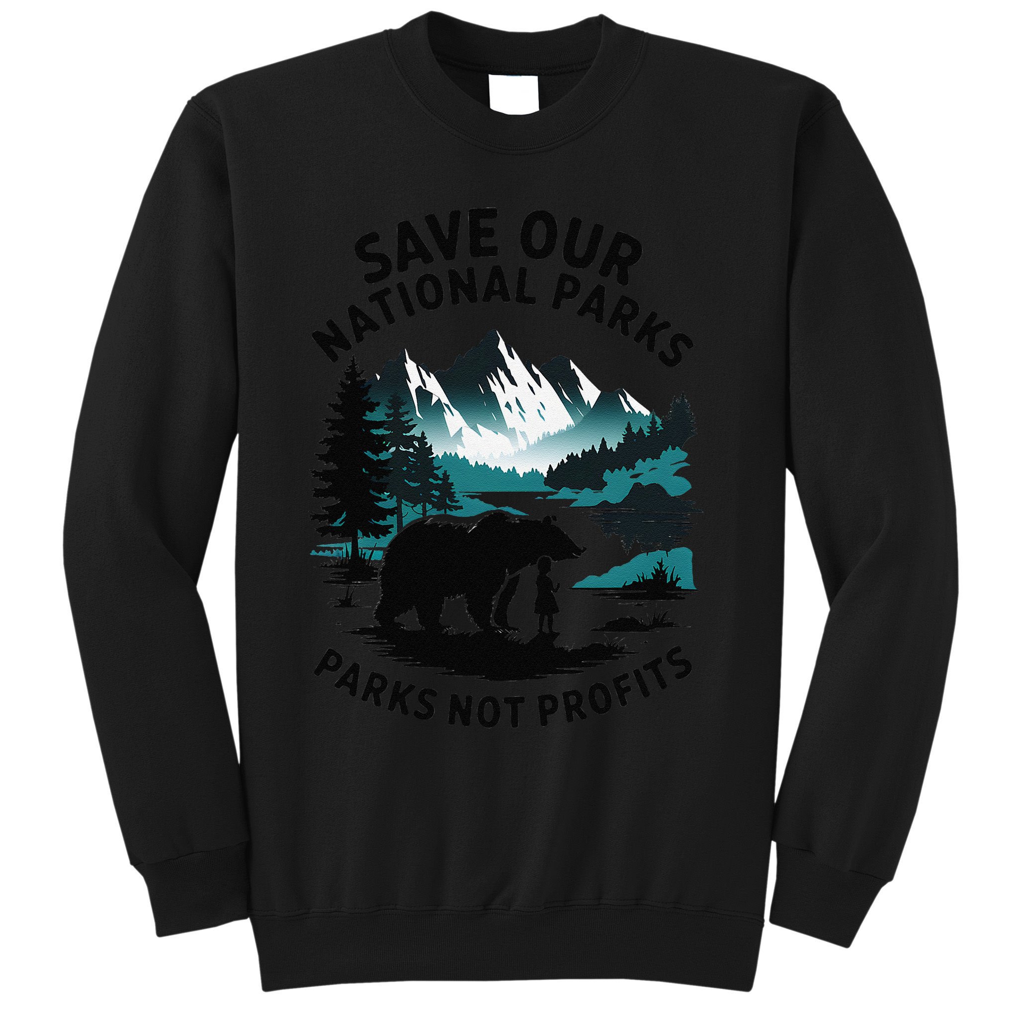 Save Our National Parks Mountain Grizzly Bear Sweatshirt