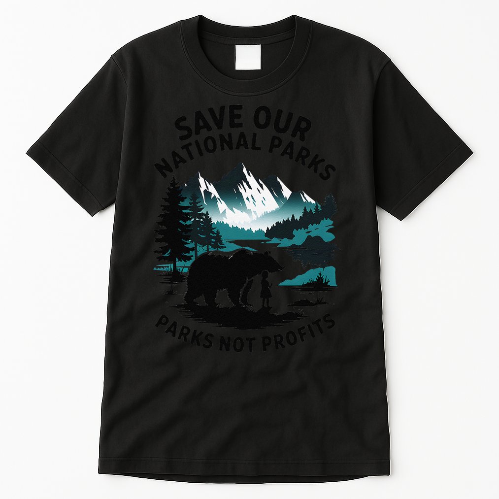 Save Our National Parks Mountain Grizzly Bear Tall T-Shirt