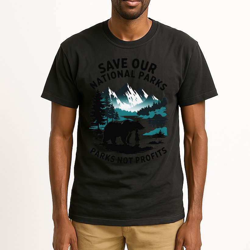 Save Our National Parks Mountain Grizzly Bear Tall T-Shirt