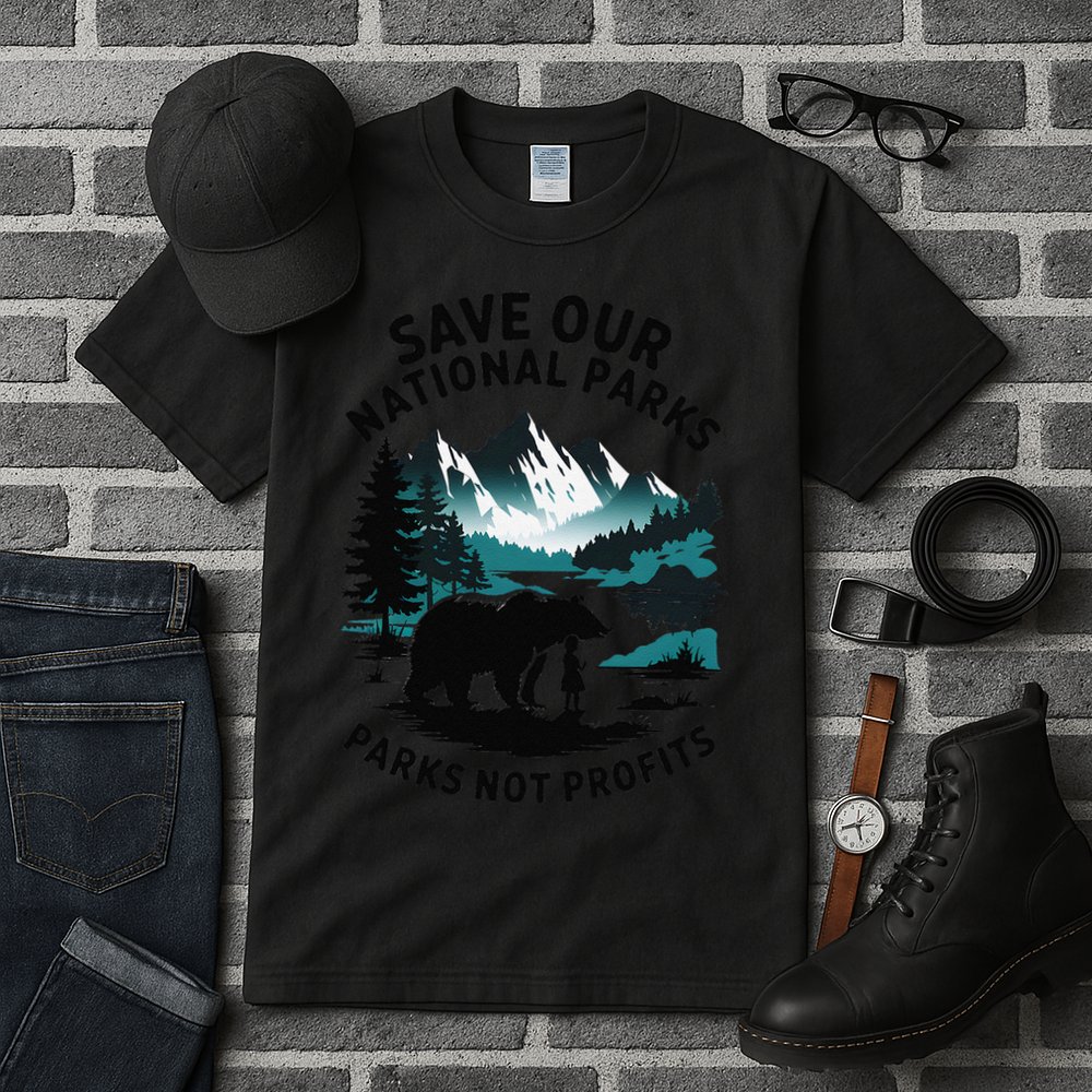 Save Our National Parks Mountain Grizzly Bear Tall T-Shirt